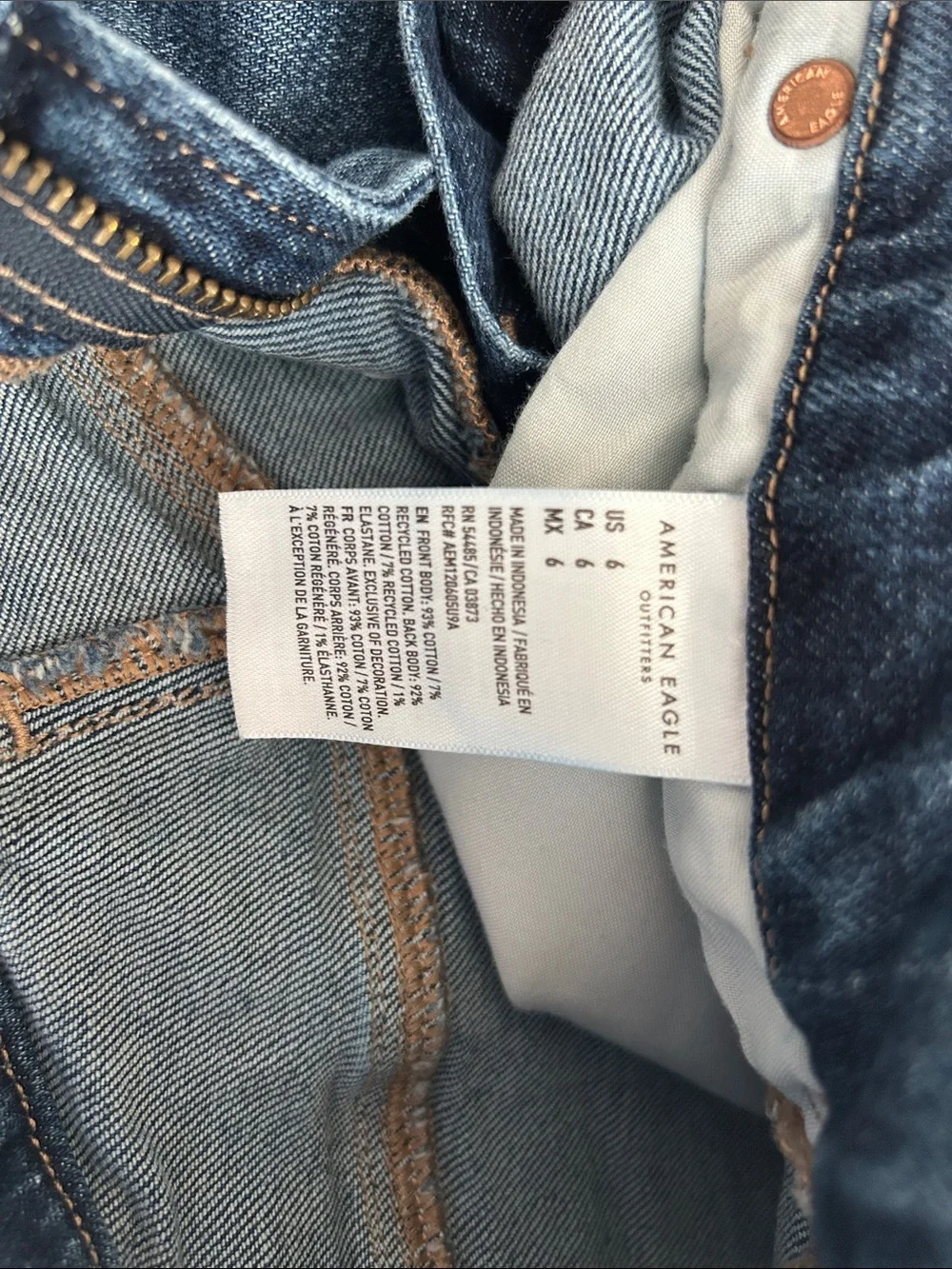 American Eagle Outfitters Dark Blue Frayed Denim Cutoff Shorts